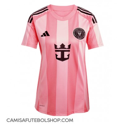 Camisa de time de futebol Inter Miami Rodrigo De Paul #7 Replicas 1º Equipamento Feminina 2025-26 Manga Curta Camisa de time de futebol Inter Miami Rodrigo De Paul #7 Replicas 1º Equipamento Feminina 2025-26 Manga Curta